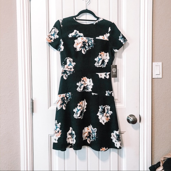 Vince Camuto Floral Duet A-Line Dress - Picture 3 of 6